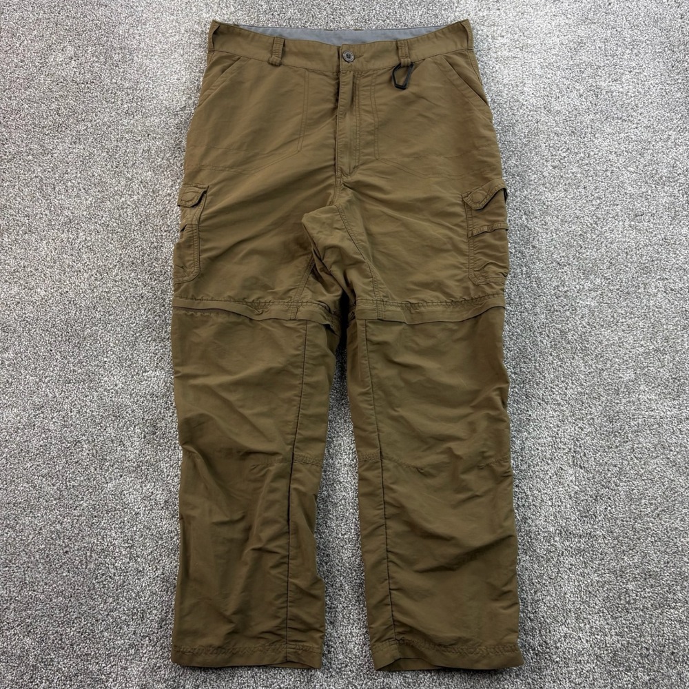Cabela's Convertible Cargo Pants Mens 36x30 Brown Hiking Zip Off Outdoor Stretch